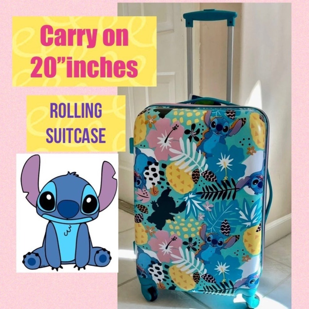 Lilo and Stitch Disney Carry on suitcase 20''‎ Rolling Travel Trip Ohana